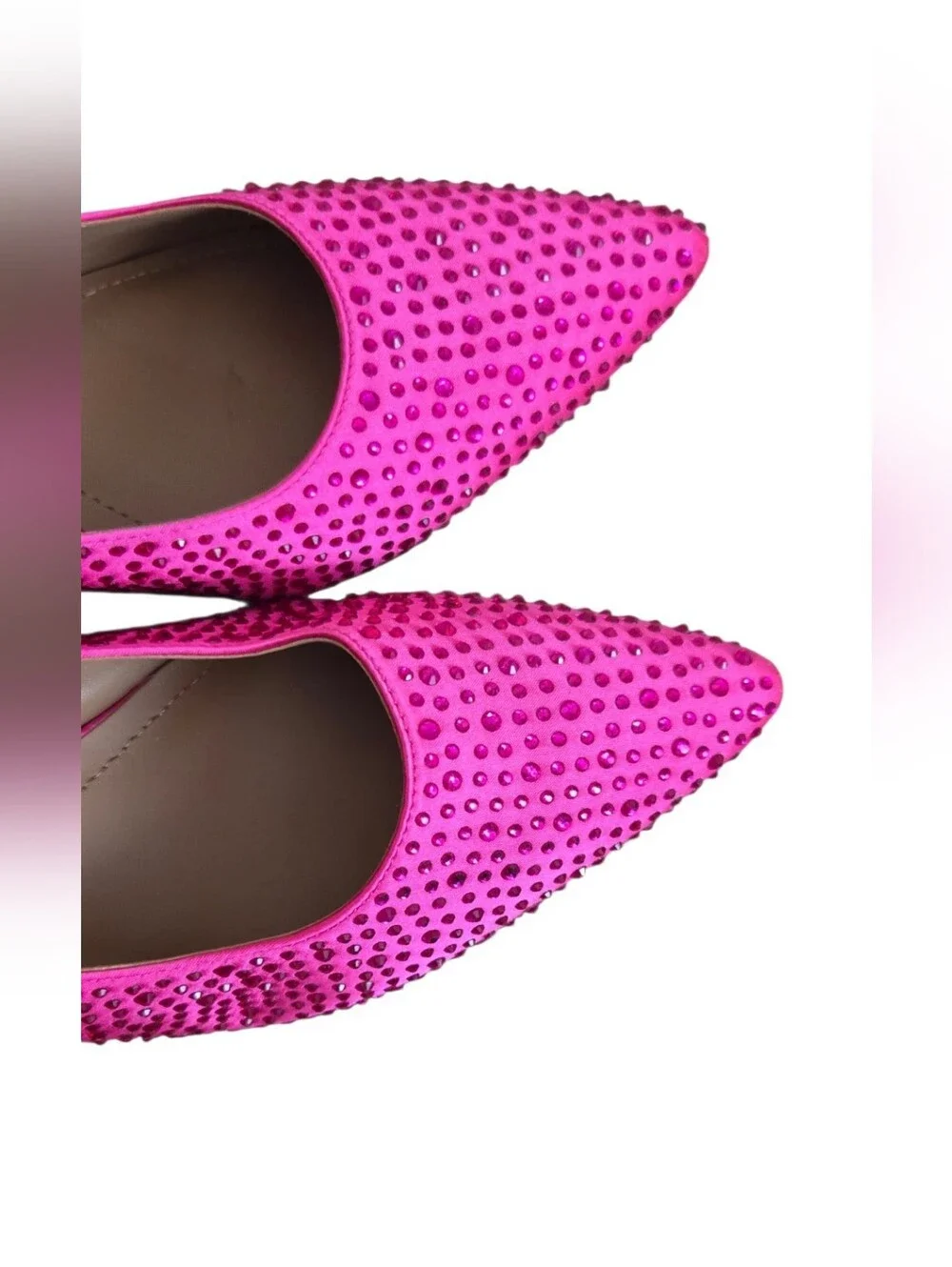 J. Renée Hot Pink Rhinestone Pointed Toe Kitten Heels 10M